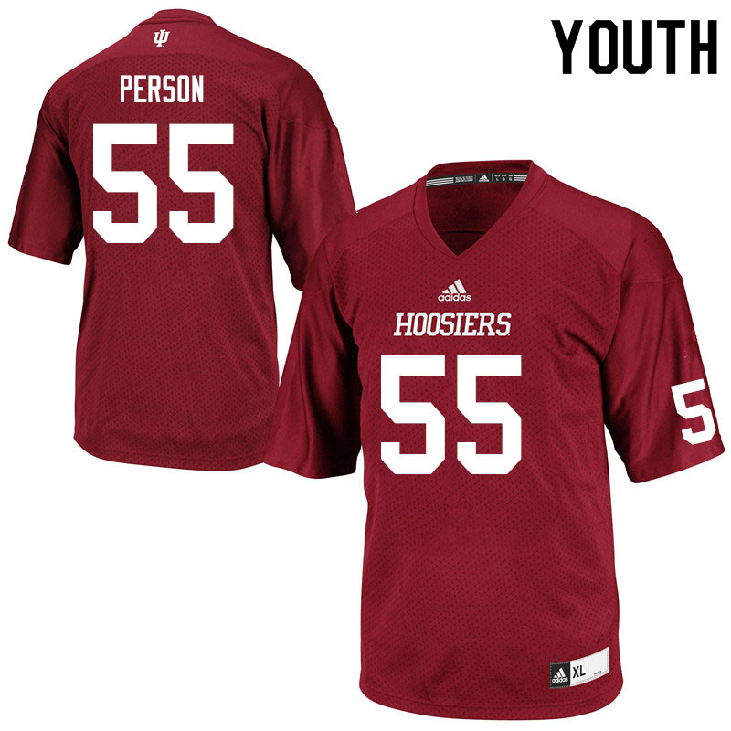 Youth #55 C.J. Person Indiana Hoosiers College Football Jerseys Sale-Crimson